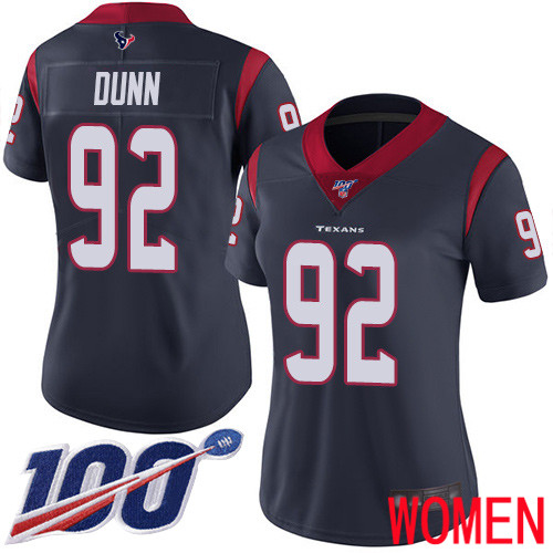 Houston Texans Limited Navy Blue Women Brandon Dunn Home Jersey NFL Football #92 100th Season Vapor Untouchable->houston texans->NFL Jersey